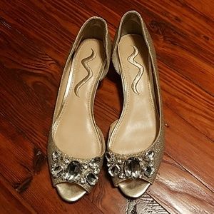 Nina Gold Glitter Shoes